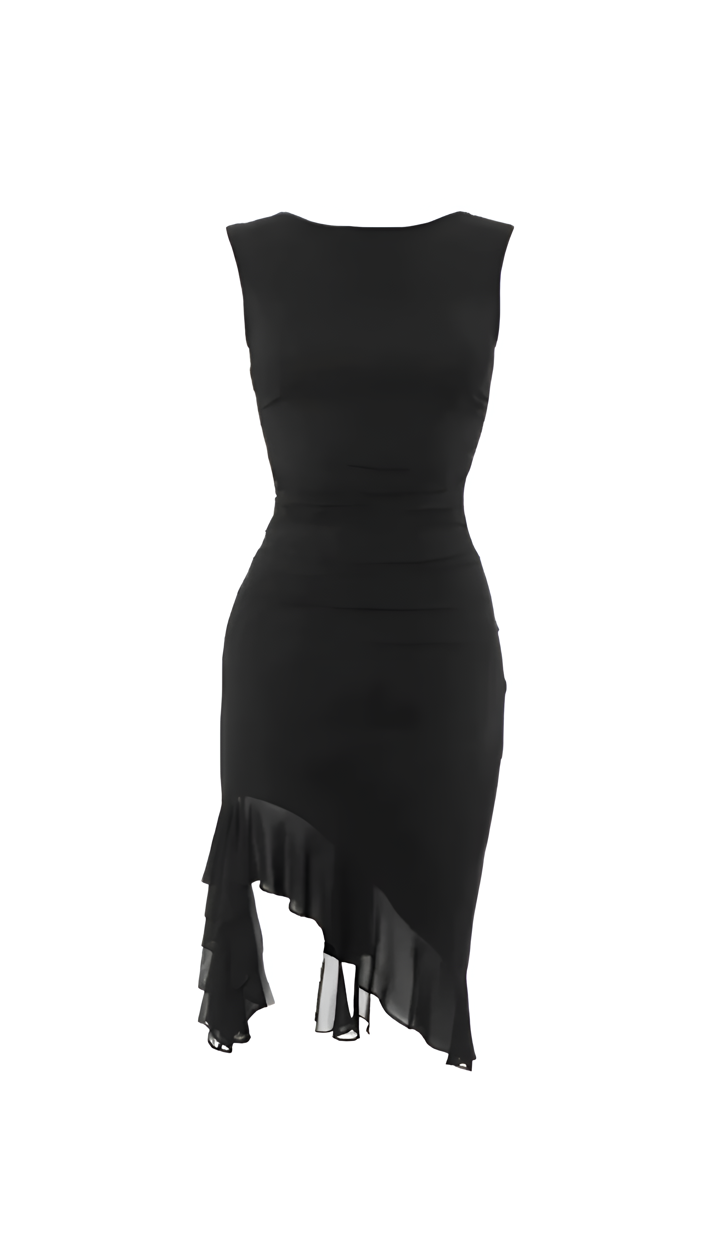 Sienna Asymmetrical Midi Dress, Black / M Sienna Asymmetrical Midi Dress, Black / M