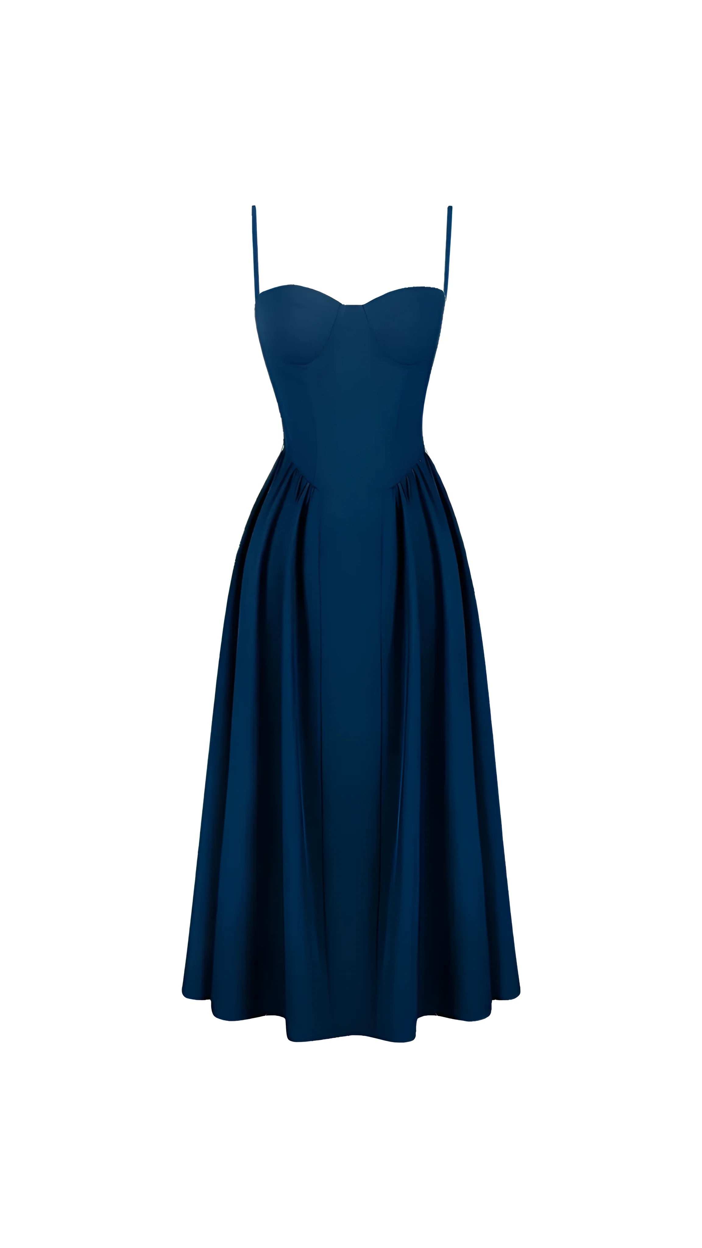 Kara Navy Blue Midi Dress, Blue / S Kara Navy Blue Midi Dress, Blue / S