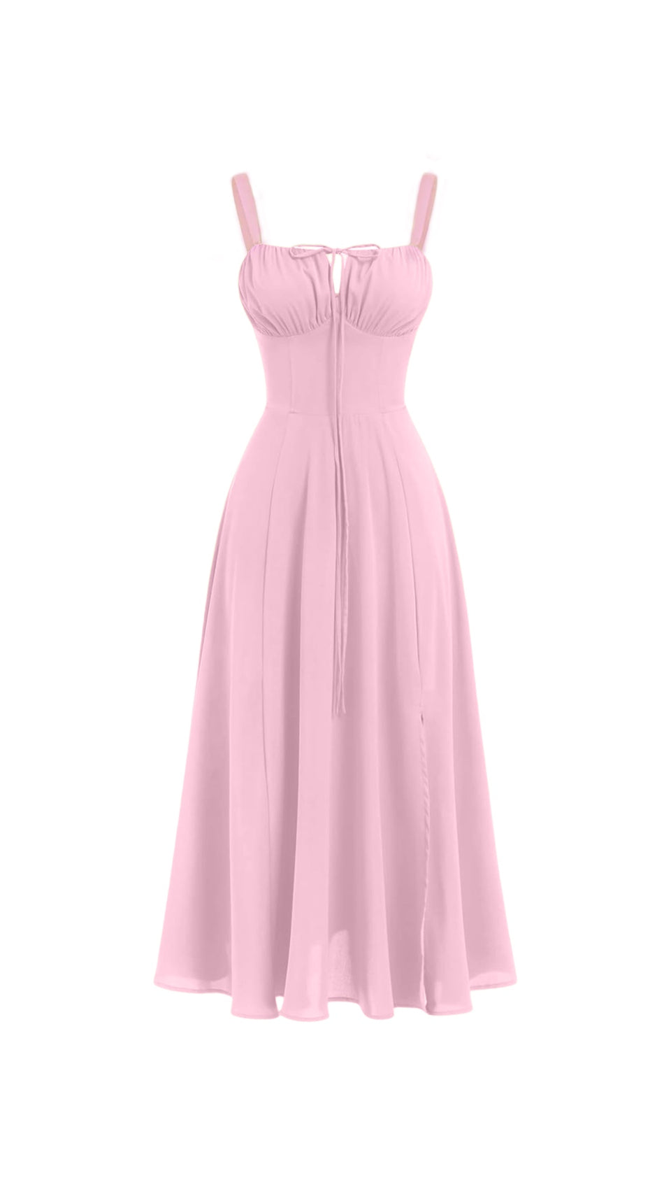 slim fit dress slacks Miyla Lace-Up Back Midi Dress, S / Pink