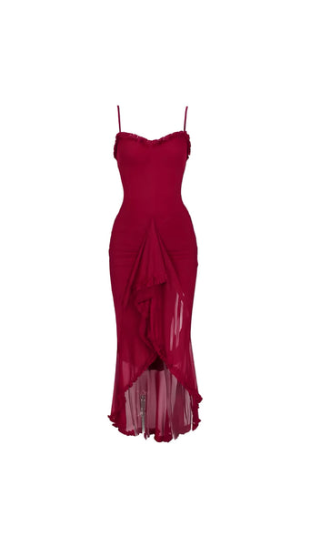 Angelika Wine-Black Maxi Gown, Pink / XS