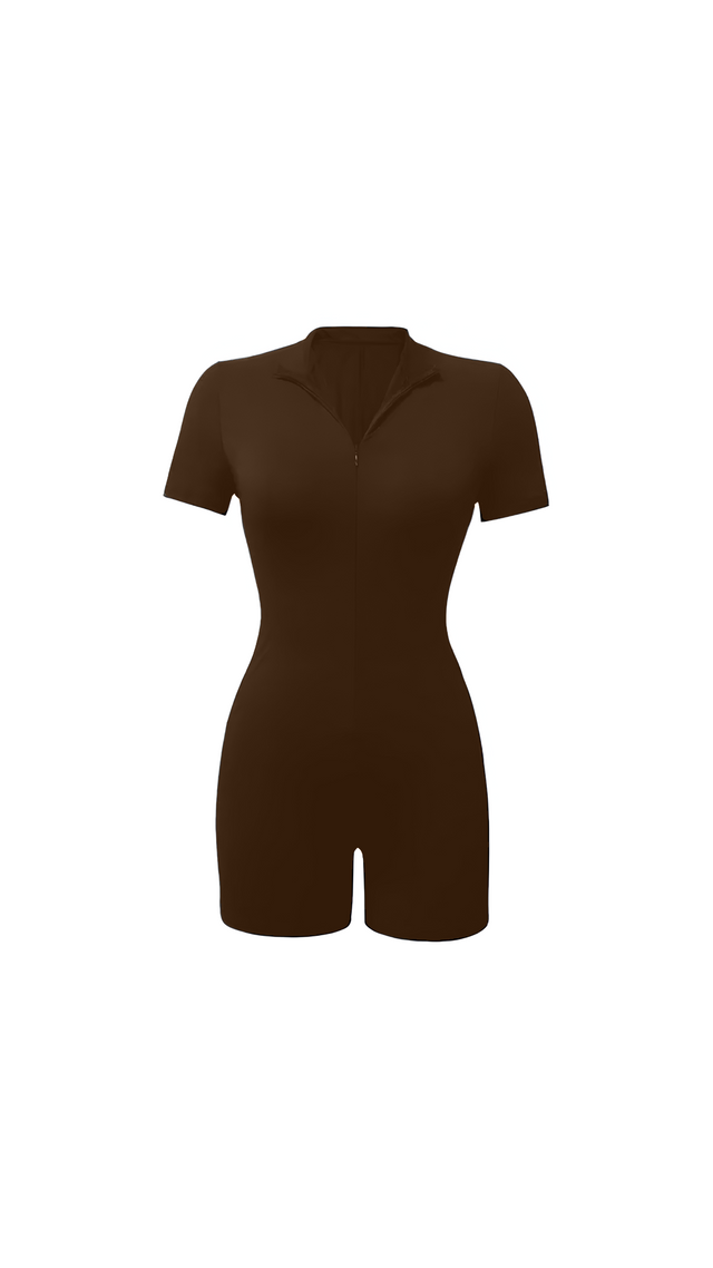 Bamboo Short Sleeve Romper in Adele