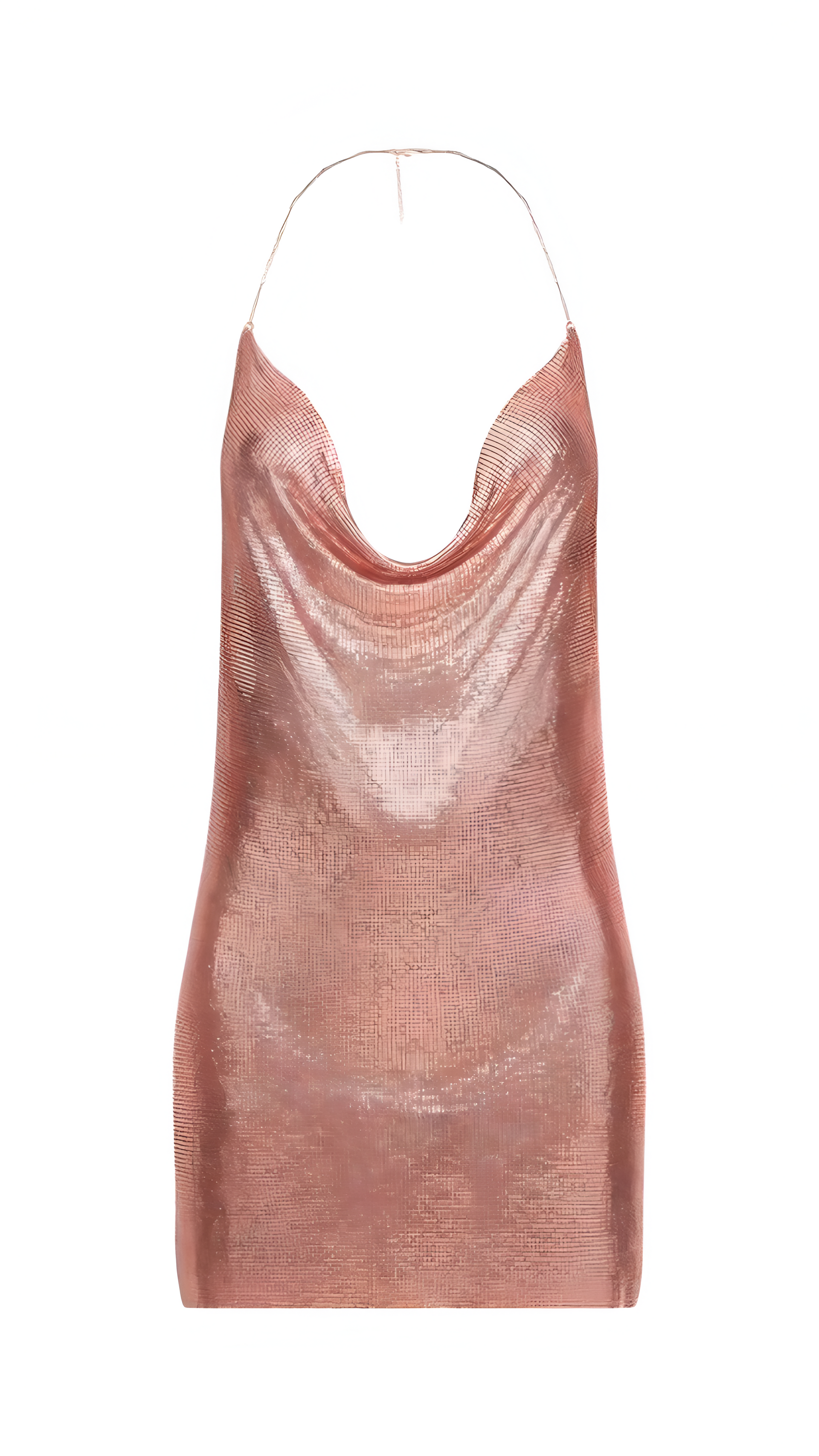 Layla Metallic Mini Dress, Rose Gold / M