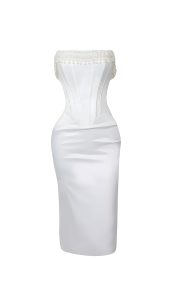 beverly hills babe dress white Heiress Women's Halter Contour A-Line Mini The Beverly Dress is all about effortless movement and feminine shape Heiress Beverly Hills deep cowl