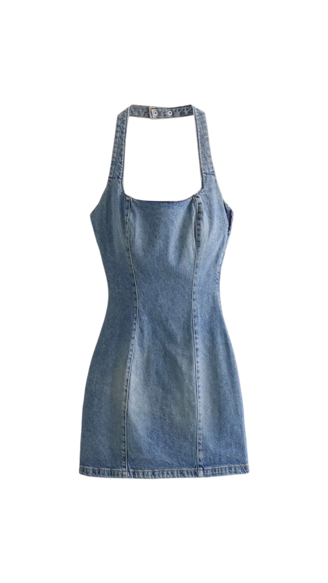 Olivia Denim Blue Mini Dress, L